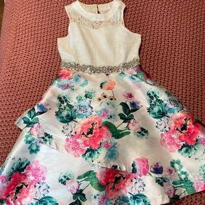 Rare Editions Girls Floral Layered Dress